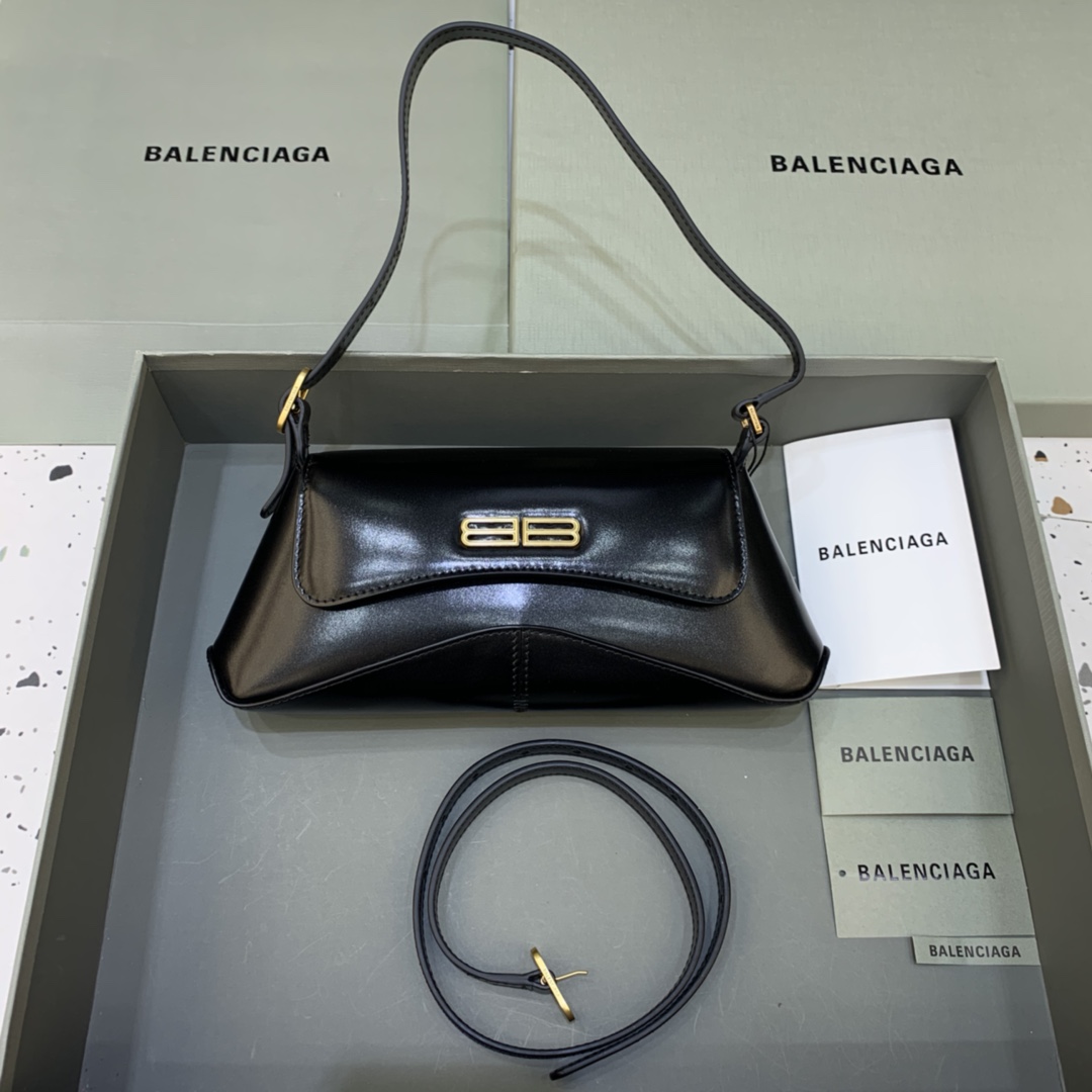 Balenciaga XX Small Calfskin Flap Bag Black